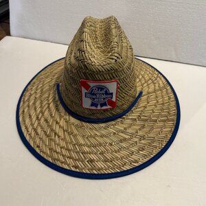 NEW Pabst Blue Ribbon Straw Hat All Over Print Lifeguard Drawstring ForTheBoys